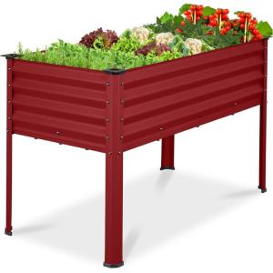 imageBest Choice Products 48x24x30in Galvanized Raised Garden Bed Metal Elevated Planter Box Vegetable Garden for Backyard Patio Balcony  CharcoalRoyal Red
