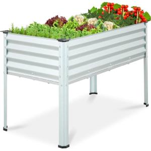 imageBest Choice Products 48x24x30in Galvanized Raised Garden Bed Metal Elevated Planter Box Vegetable Garden for Backyard Patio Balcony  CharcoalSilver