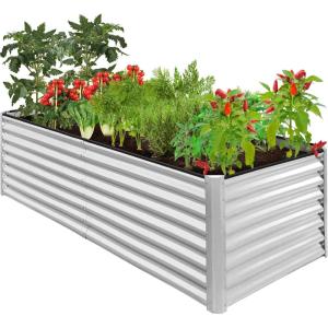 imageBest Choice Products 8x4x2ft Outdoor Metal Raised Garden Bed Deep Root Planter Box for Vegetables Flowers Herbs and Succulents w 478 Gallon Capacity  TerracottaGalvanized