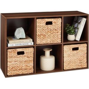 imageBest Choice Products 9Cube Storage Organizer 11in Shelf Opening Bookcase Display Shelf Customizable w 3 Removable Back Panels  GreigeWalnut