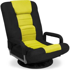 imageBest Choice Products Swivel Gaming Chair 360 Degree Multipurpose Floor Chair Rocker for TV Reading Playing Video Games wLumbar Support Armrest Handles Adjustable Foldable Backrest  BlackBlueBlackYellow