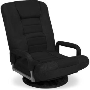 imageBest Choice Products Swivel Gaming Chair 360 Degree Multipurpose Floor Chair Rocker for TV Reading Playing Video Games wLumbar Support Armrest Handles Adjustable Foldable Backrest  BlackBlueBlackBlack