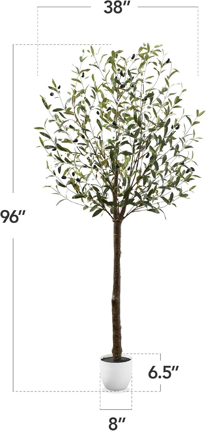 imageBest Choice Products 5Ft Artificial Olive Tree Lifelike Faux Tree wPlanter Pot Indoor Home Office Accent Decor Realistic Trunk Fruit Fake Plant8ft