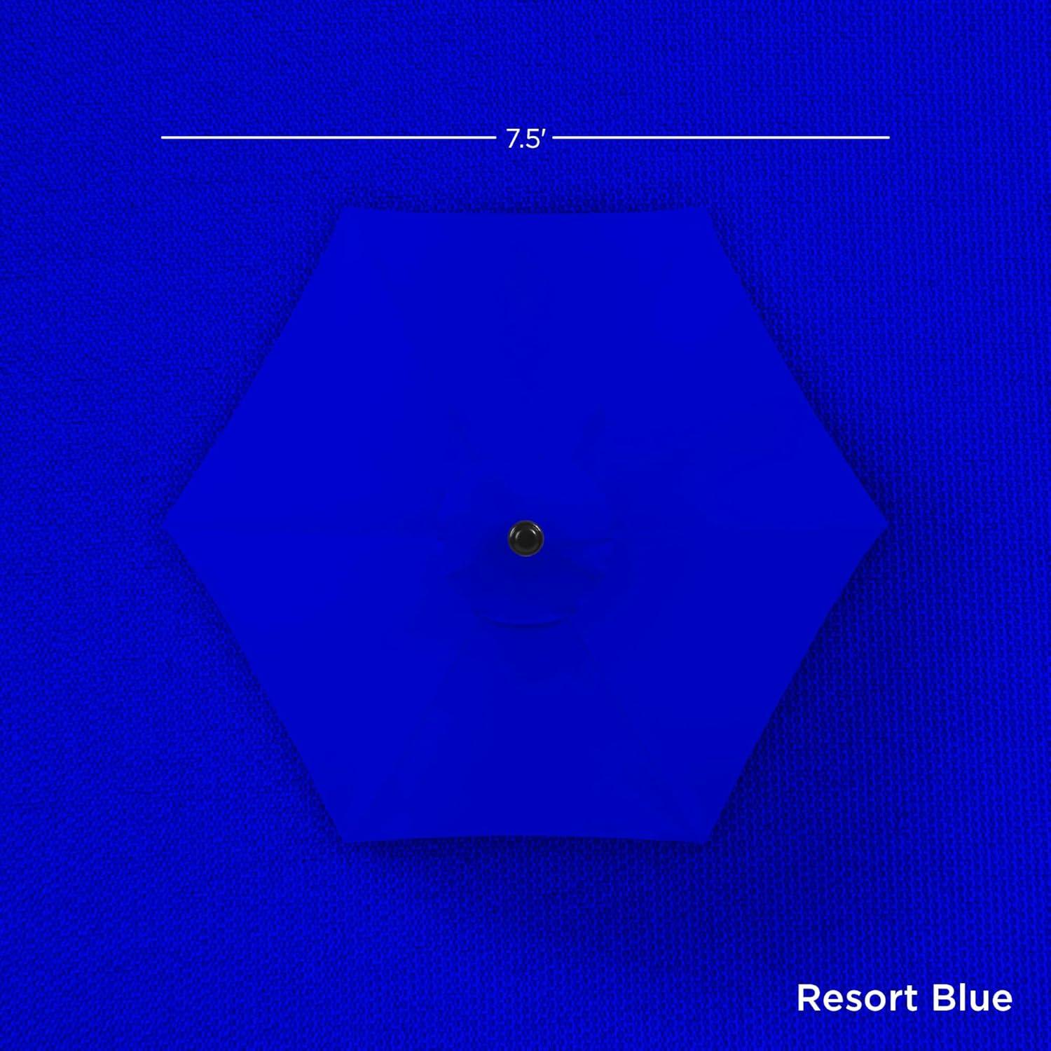imageBest Choice Products 75ft HeavyDuty Round Outdoor Market Table Patio Umbrella wSteel Pole Push Button Tilt Easy Crank Lift  Sky BlueResort Blue