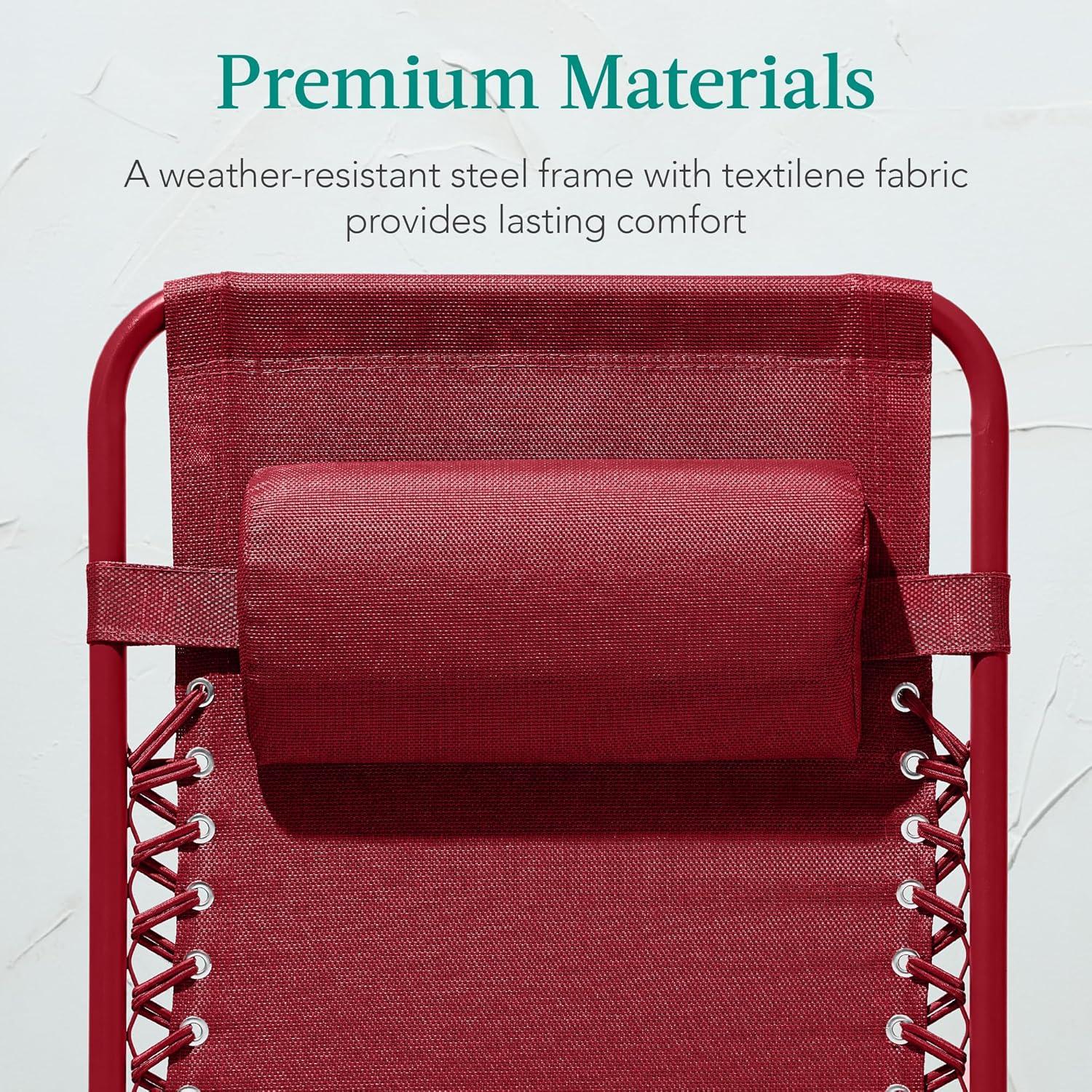 imageBest Choice Products Adjustable Zero Gravity Chair Monochromatic Color Folding Patio Recliner wSide Tray Headrest  SeafoamRuby