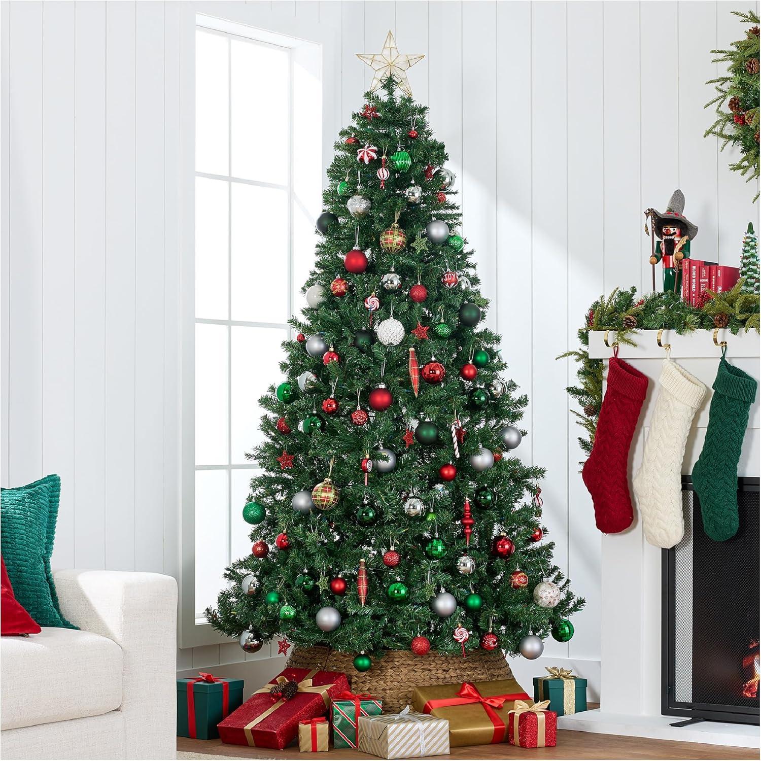 imageBest Choice Products Artificial Christmas Tree 6ft Premium Unlit Realistic Spruce Holiday Dcor wDense Branches Easy Assembly Metal Base12ft