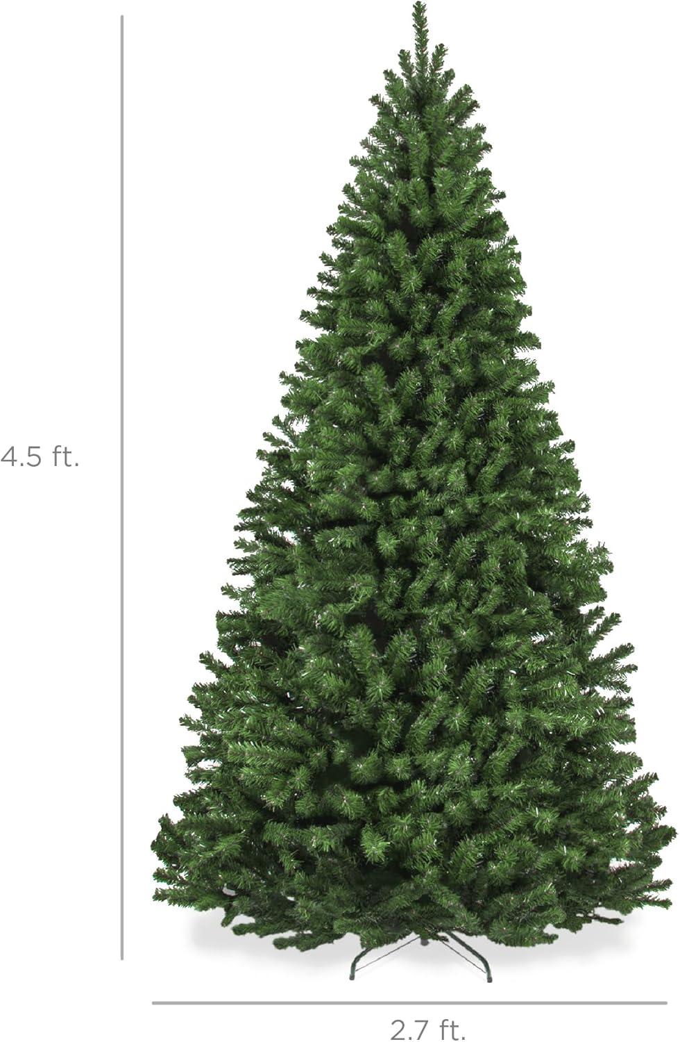 imageBest Choice Products Artificial Christmas Tree 6ft Premium Unlit Realistic Spruce Holiday Dcor wDense Branches Easy Assembly Metal Base45ft