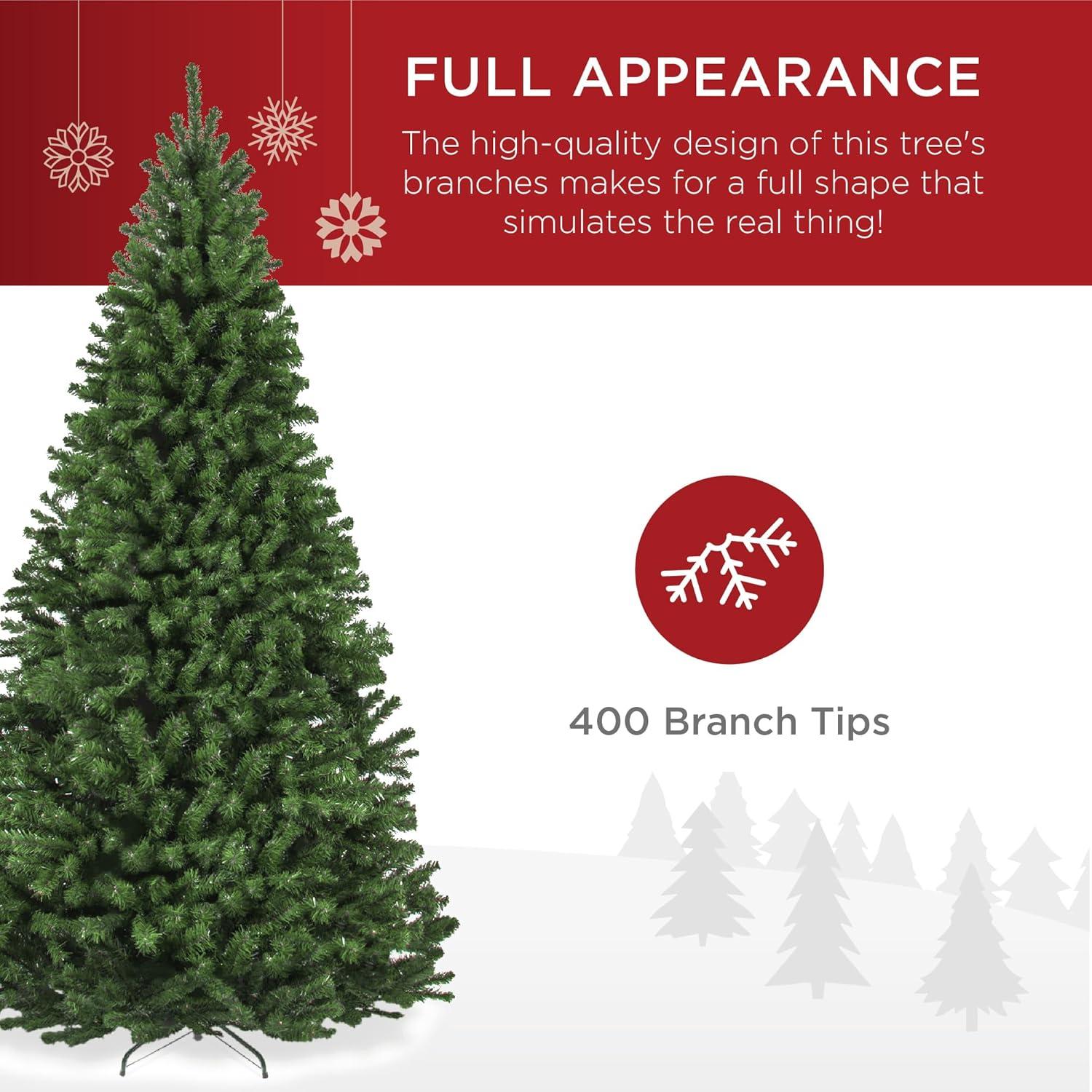 imageBest Choice Products Artificial Christmas Tree 6ft Premium Unlit Realistic Spruce Holiday Dcor wDense Branches Easy Assembly Metal Base45ft