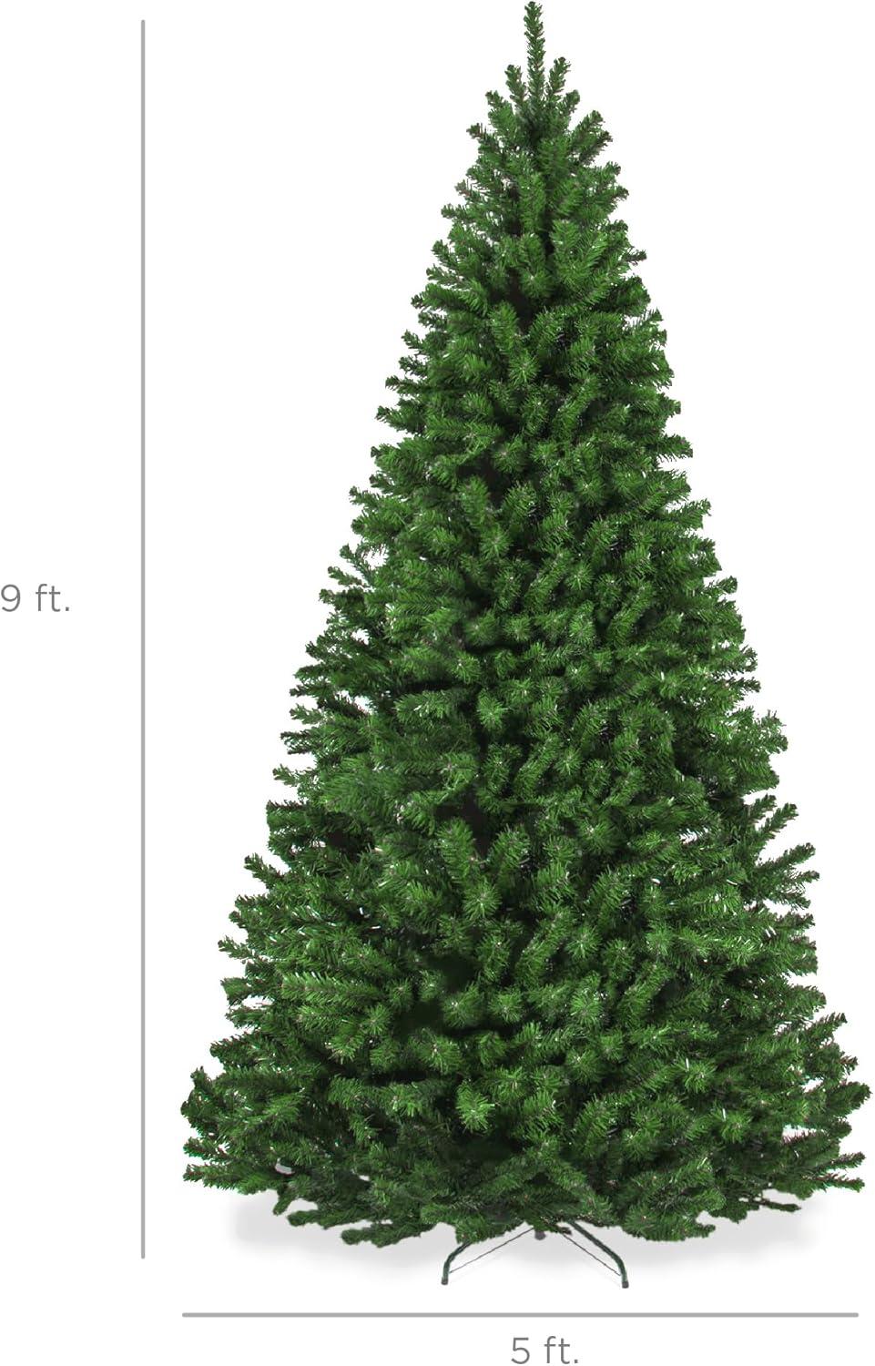 imageBest Choice Products Artificial Christmas Tree 6ft Premium Unlit Realistic Spruce Holiday Dcor wDense Branches Easy Assembly Metal Base9ft