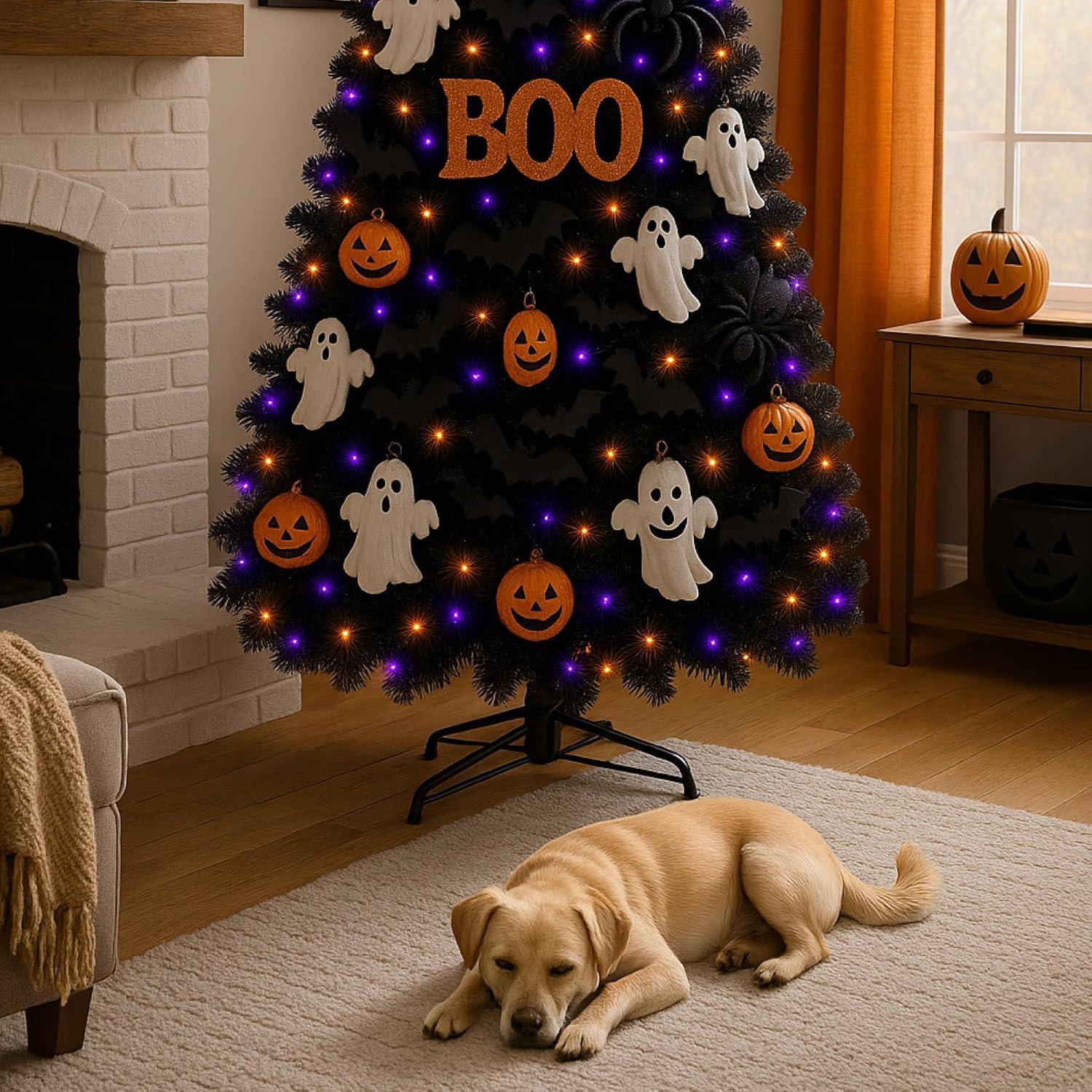 imageBest Choice Products Artificial Christmas Tree White 6ft Premium Pine Unlit Holiday Decoration Full Size Dcor Easy Assembly wMetal StandBlack