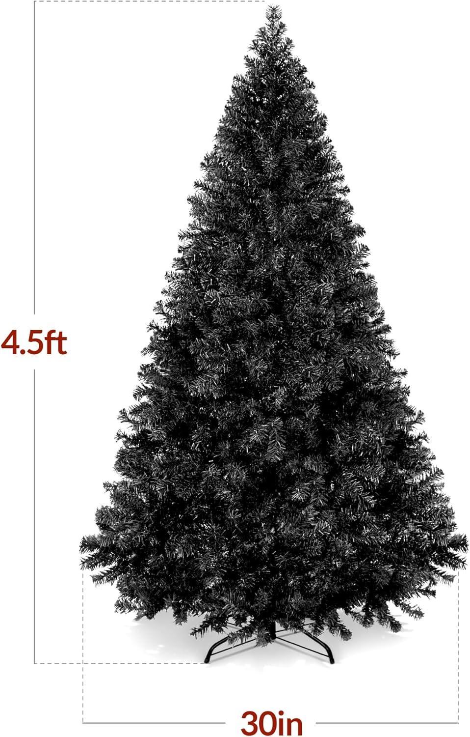 imageBest Choice Products Artificial Christmas Tree White 6ft Premium Pine Unlit Holiday Decoration Full Size Dcor Easy Assembly wMetal StandBlack