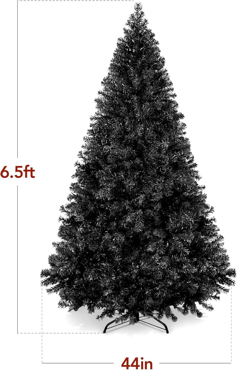 imageBest Choice Products Artificial Christmas Tree White 6ft Premium Pine Unlit Holiday Decoration Full Size Dcor Easy Assembly wMetal StandBlack