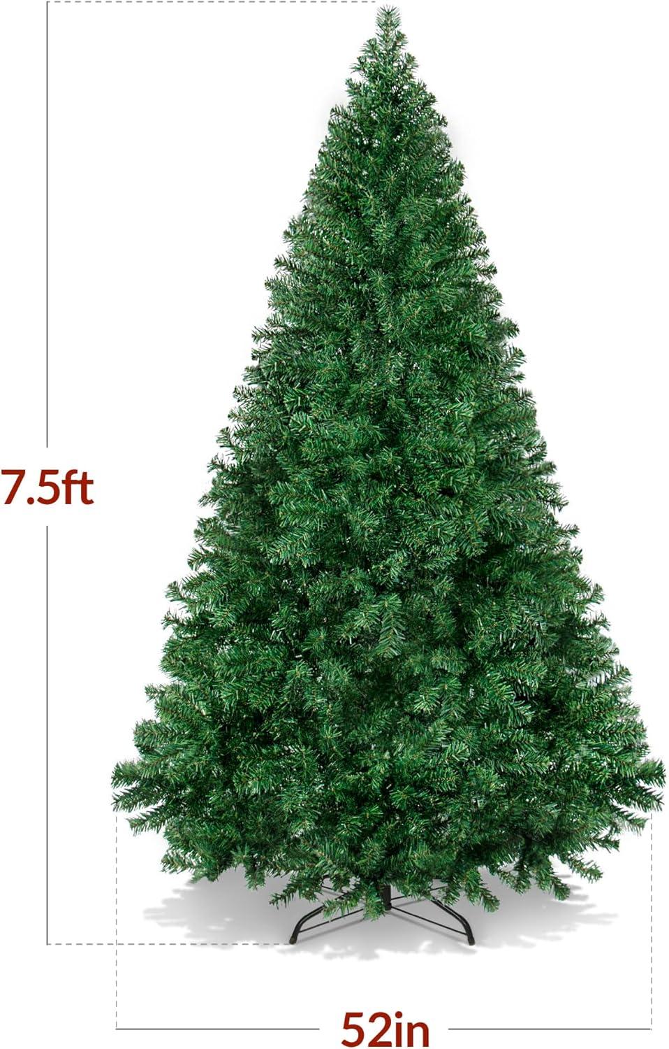 imageBest Choice Products Artificial Christmas Tree White 6ft Premium Pine Unlit Holiday Decoration Full Size Dcor Easy Assembly wMetal StandGreen