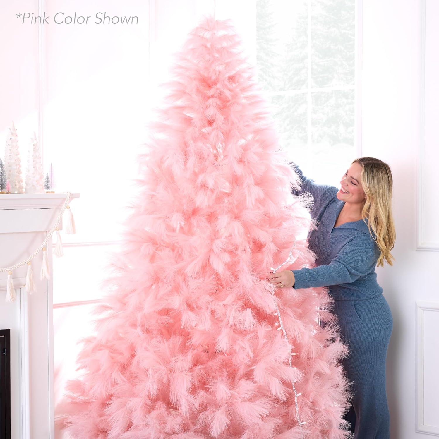 imageBest Choice Products Artificial Ivory Pampas Christmas Tree 75ft Premium Deluxe Unlit Pampas Grass Holiday Dcor Easy Assembly Metal BaseIvory