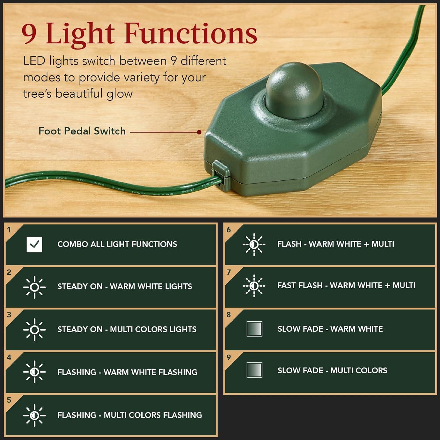 imageBest Choice Products Lighted Aspen Christmas Tree 6ft Flocked Artifical Noble Fir PreLit White ampamp Multicolored LED Lights Premium Holiday DcorFlocked Green