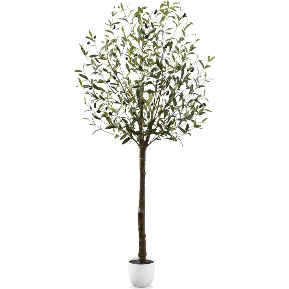 imageBest Choice Products 5Ft Artificial Olive Tree Lifelike Faux Tree wPlanter Pot Indoor Home Office Accent Decor Realistic Trunk Fruit Fake Plant5ft