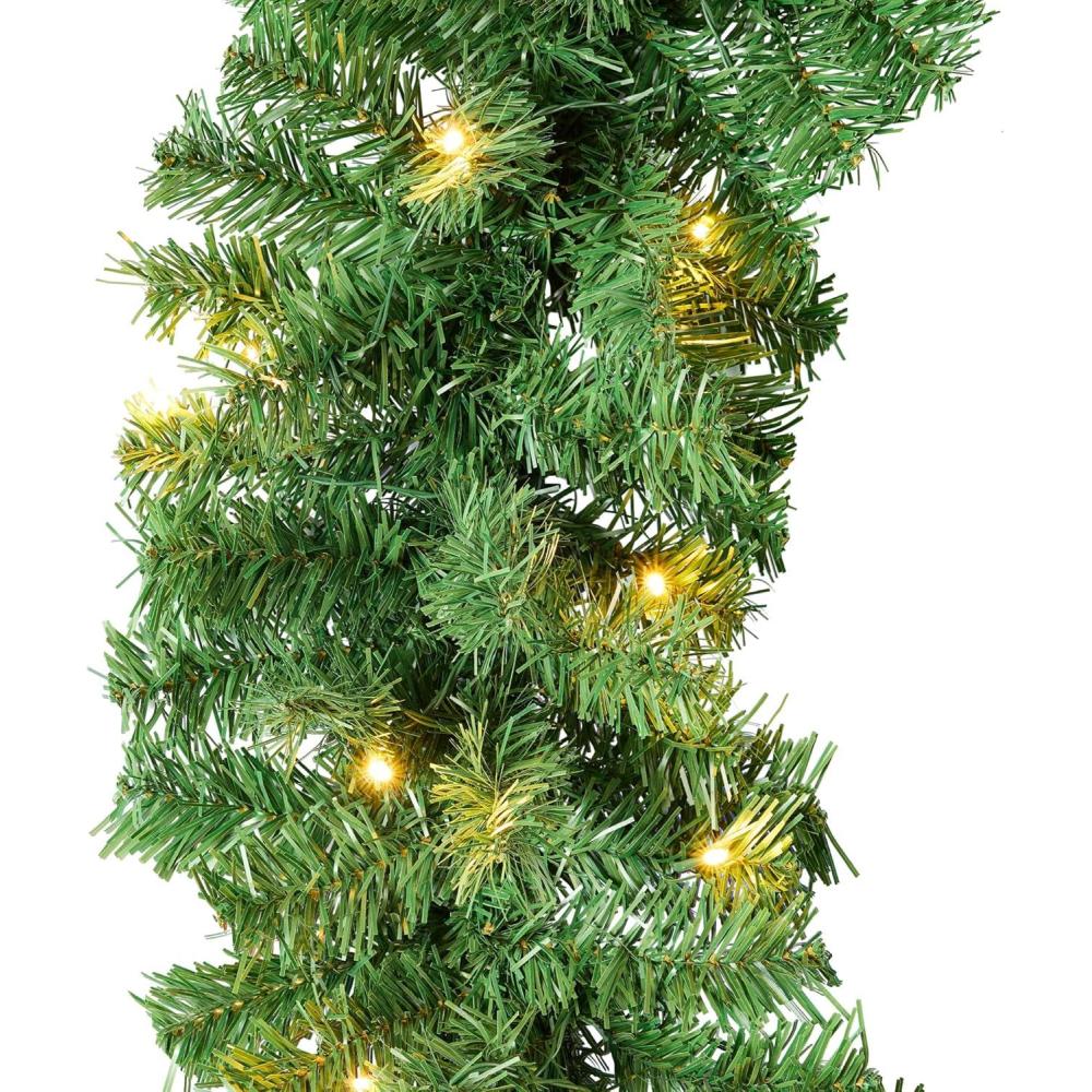imageBest Choice Products 9ft PreLit Holiday PreDecorated Christmas Garland for Stairs Fireplace Decoration wPVC Tips 50 Lights Pine Cones Berries  SemiFlockedSKY8230