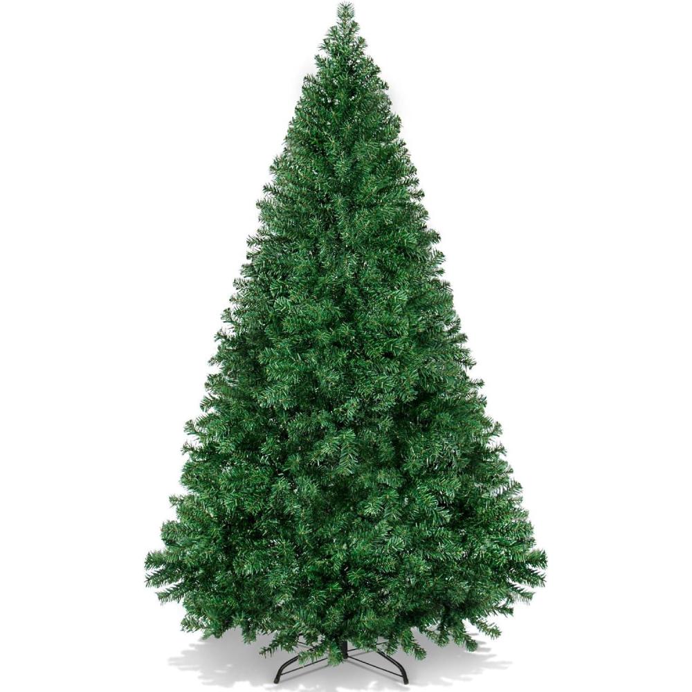 imageBest Choice Products Artificial Christmas Tree White 6ft Premium Pine Unlit Holiday Decoration Full Size Dcor Easy Assembly wMetal StandGreen