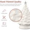 imageBest Choice Product 24in Extra Large Ceramic Christmas Tree PreLit HandPainted Tabletop XL Indoor Holiday Tree 74 Multicolor Bulbs LED Lights  GreenWhite