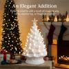 imageBest Choice Product 24in Extra Large Ceramic Christmas Tree PreLit HandPainted Tabletop XL Indoor Holiday Tree 74 Multicolor Bulbs LED Lights  GreenWhite