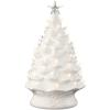 imageBest Choice Product 24in Extra Large Ceramic Christmas Tree PreLit HandPainted Tabletop XL Indoor Holiday Tree 74 Multicolor Bulbs LED Lights  GreenWhite
