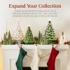 imageBest Choice Product 24in Extra Large Ceramic Christmas Tree PreLit HandPainted Tabletop XL Indoor Holiday Tree 74 Multicolor Bulbs LED Lights  GreenWhite