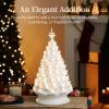 imageBest Choice Product 24in Extra Large Ceramic Christmas Tree PreLit HandPainted Tabletop XL Indoor Holiday Tree 74 Multicolor Bulbs LED Lights  GreenWhite