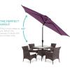 imageBest Choice Products 10ft Market Umbrella Outdoor Sun Shade for Backyard Deck Poolside Table wWoodgrain Pattern Easy Tilt ampamp Crank  Fog GrayAmethyst Purple