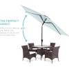 imageBest Choice Products 10ft Market Umbrella Outdoor Sun Shade for Backyard Deck Poolside Table wWoodgrain Pattern Easy Tilt ampamp Crank  Fog GrayBaby Blue