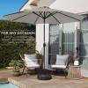 imageBest Choice Products 10ft Market Umbrella Outdoor Sun Shade for Backyard Deck Poolside Table wWoodgrain Pattern Easy Tilt ampamp Crank  Fog GrayBeige