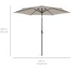 imageBest Choice Products 10ft Market Umbrella Outdoor Sun Shade for Backyard Deck Poolside Table wWoodgrain Pattern Easy Tilt ampamp Crank  Fog GrayBeige