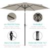 imageBest Choice Products 10ft Market Umbrella Outdoor Sun Shade for Backyard Deck Poolside Table wWoodgrain Pattern Easy Tilt ampamp Crank  Fog GrayBeige