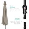 imageBest Choice Products 10ft Market Umbrella Outdoor Sun Shade for Backyard Deck Poolside Table wWoodgrain Pattern Easy Tilt ampamp Crank  Fog GrayBeige
