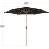 imageBest Choice Products 10ft Market Umbrella Outdoor Sun Shade for Backyard Deck Poolside Table wWoodgrain Pattern Easy Tilt ampamp Crank  Fog GrayBlack