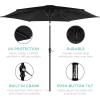 imageBest Choice Products 10ft Market Umbrella Outdoor Sun Shade for Backyard Deck Poolside Table wWoodgrain Pattern Easy Tilt ampamp Crank  Fog GrayBlack