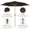 imageBest Choice Products 10ft Market Umbrella Outdoor Sun Shade for Backyard Deck Poolside Table wWoodgrain Pattern Easy Tilt ampamp Crank  Fog GrayBlack