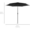 imageBest Choice Products 10ft Market Umbrella Outdoor Sun Shade for Backyard Deck Poolside Table wWoodgrain Pattern Easy Tilt ampamp Crank  Fog GrayBlack