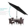 imageBest Choice Products 10ft Market Umbrella Outdoor Sun Shade for Backyard Deck Poolside Table wWoodgrain Pattern Easy Tilt ampamp Crank  Fog GrayBlack