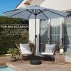 imageBest Choice Products 10ft Market Umbrella Outdoor Sun Shade for Backyard Deck Poolside Table wWoodgrain Pattern Easy Tilt ampamp Crank  Fog GrayBreeze Blue