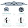 imageBest Choice Products 10ft Market Umbrella Outdoor Sun Shade for Backyard Deck Poolside Table wWoodgrain Pattern Easy Tilt ampamp Crank  Fog GrayBreeze Blue