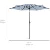 imageBest Choice Products 10ft Market Umbrella Outdoor Sun Shade for Backyard Deck Poolside Table wWoodgrain Pattern Easy Tilt ampamp Crank  Fog GrayBreeze Blue