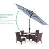 imageBest Choice Products 10ft Market Umbrella Outdoor Sun Shade for Backyard Deck Poolside Table wWoodgrain Pattern Easy Tilt ampamp Crank  Fog GrayBreeze Blue