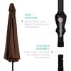 imageBest Choice Products 10ft Market Umbrella Outdoor Sun Shade for Backyard Deck Poolside Table wWoodgrain Pattern Easy Tilt ampamp Crank  Fog GrayBrown