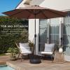 imageBest Choice Products 10ft Market Umbrella Outdoor Sun Shade for Backyard Deck Poolside Table wWoodgrain Pattern Easy Tilt ampamp Crank  Fog GrayBrown