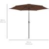 imageBest Choice Products 10ft Market Umbrella Outdoor Sun Shade for Backyard Deck Poolside Table wWoodgrain Pattern Easy Tilt ampamp Crank  Fog GrayBrown