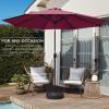 imageBest Choice Products 10ft Market Umbrella Outdoor Sun Shade for Backyard Deck Poolside Table wWoodgrain Pattern Easy Tilt ampamp Crank  Fog GrayBurgundy