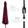 imageBest Choice Products 10ft Market Umbrella Outdoor Sun Shade for Backyard Deck Poolside Table wWoodgrain Pattern Easy Tilt ampamp Crank  Fog GrayBurgundy