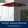 imageBest Choice Products 10ft Market Umbrella Outdoor Sun Shade for Backyard Deck Poolside Table wWoodgrain Pattern Easy Tilt ampamp Crank  Fog GrayBurgundy