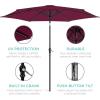imageBest Choice Products 10ft Market Umbrella Outdoor Sun Shade for Backyard Deck Poolside Table wWoodgrain Pattern Easy Tilt ampamp Crank  Fog GrayBurgundy