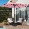 imageBest Choice Products 10ft Market Umbrella Outdoor Sun Shade for Backyard Deck Poolside Table wWoodgrain Pattern Easy Tilt ampamp Crank  Fog GrayCarnation